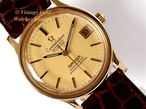 omega 17 jewels 18k watch|vintage omega constellation 18k gold.